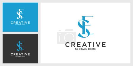 Téléchargez les illustrations : SE ou ES Lettre initiale Logo Design Vector - en licence libre de droit
