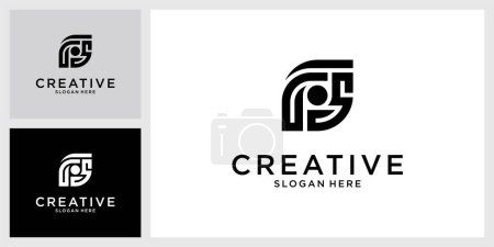 Téléchargez les illustrations : FS ou SF lettre initiale logo design vecteur - en licence libre de droit