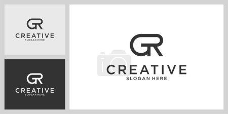 GR or RG initial letter logo design vector