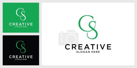 CS oder SC Initialbuchstabe Logo Design Vektor