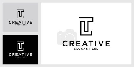 LT or TL initial letter logo design vector.