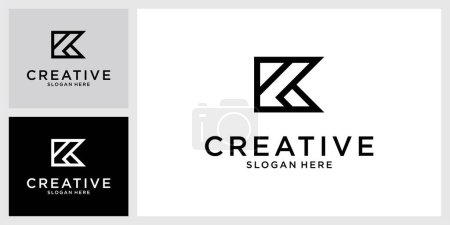 Illustration for Initial letter K or KK vector logo design - Royalty Free Image