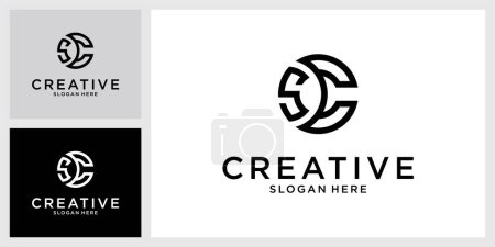SC oder CS Initialbuchstabe Logo Design Monogramm