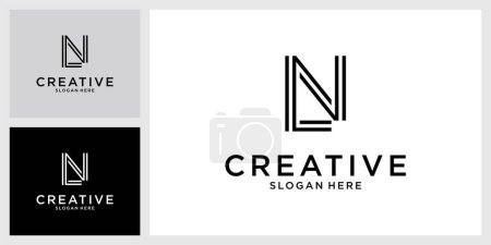 LN ou NL lettre initiale logo design vecteur