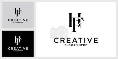 HF or FH initial letter logo design vector template