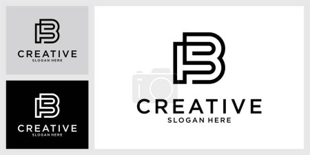 FB or BF initial letter logo design concept
