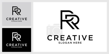 RR or R initial letter logo design vector