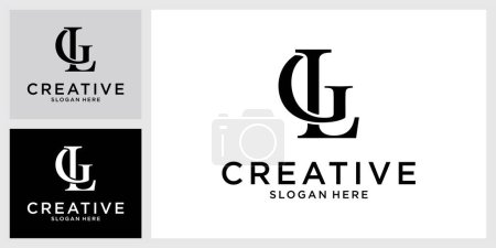 GL or LG initial letter logo design vector