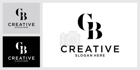 GB or BG initial letter logo design concept