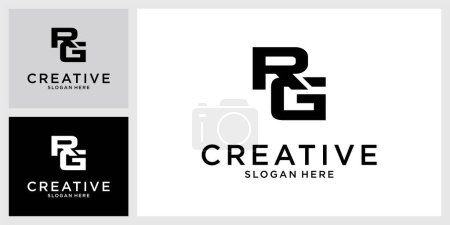 RG or GR initial letter logo design vector