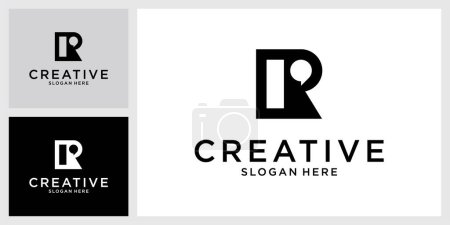 R oder RR Initialbuchstabe Logo Designvektor