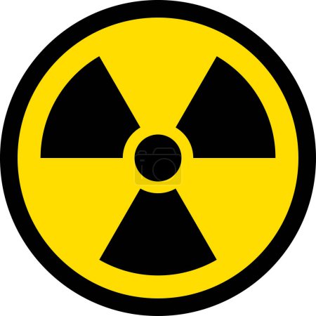 Foto de Etiqueta de advertencia de señal de símbolo nuclear de bomba nuclear. Ilustración vectorial - Imagen libre de derechos