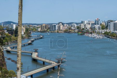 Photo for New Farm riverwalk along the banks of Brisbane river, Australia. - Royalty Free Image