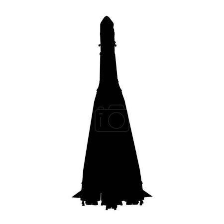 Illustration for Vector illustration of the space rocket "Vostok - 1". Shape.Space rocket vector graphic on transparent background. Illustrations on the theme of space. - Royalty Free Image