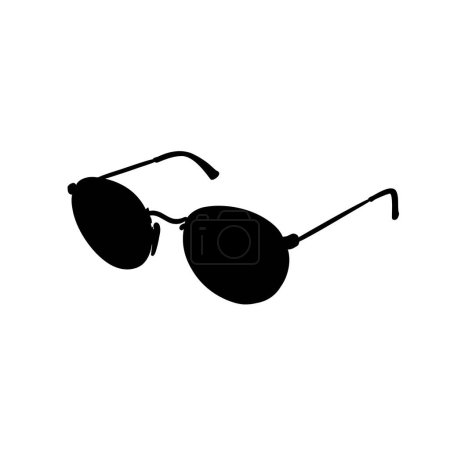 Téléchargez les illustrations : Forme vectorielle des lunettes de soleil à monture métallique. Illustration vectorielle de verres teintés à monture métallique pour se protéger du soleil. Lunettes de soleil d'été en vecteur. Illustration d'accessoires pour les vacances d'été. - en licence libre de droit