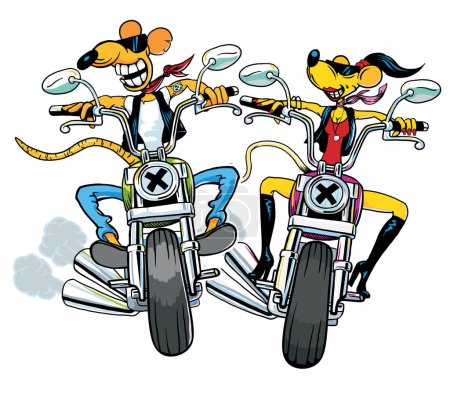 Photo for Mouse biker riding his motorcycle - Royalty Free Image