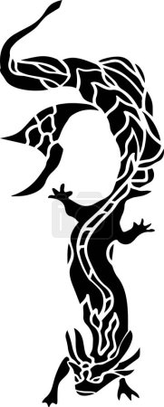 Ilustración de Axolotl Vector Stencil, Blanco y Negro - Imagen libre de derechos