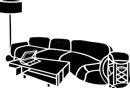 Ilustración de Plantilla vectorial interior, blanco y negro - Imagen libre de derechos