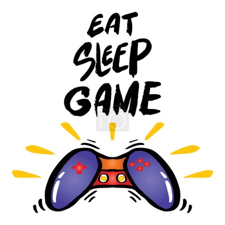  Eat sleep game, hand lettering. Slogan for shirt design.