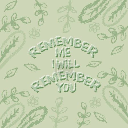 Remember me I will remember you. Islamic quote. Vector illustration.
