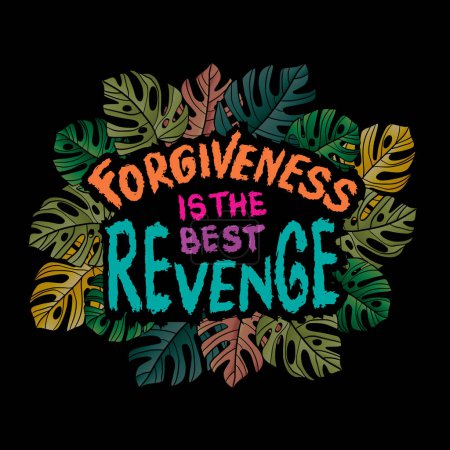 Illustration for Forgiveness is the best revenge. Islamic quote. Vector illustration. - Royalty Free Image
