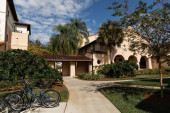 bicycles near luxurious Mediterranean style house in Miami  Poster #634655108