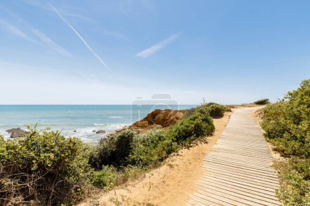 Téléchargez les photos : Vue sur la plage de La Mine à Jard sur Mer, France un jour d'été, Vendee, France - en image libre de droit