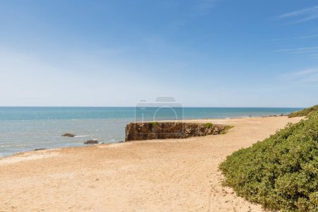 view of La Mine beach in Jard sur Mer, France on a summer day, Vendee, France
