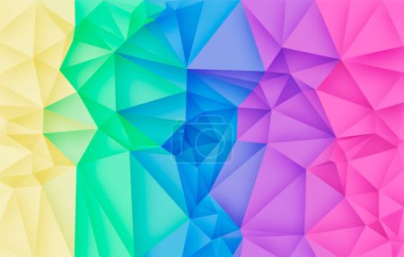 mehrfarbige Dreiecke abstrakten Hintergrund. Polygon-geometrischer Vektor, 