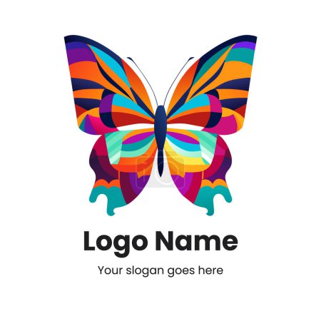 Mariposa diseño de logotipo colorido abstracto