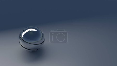 Foto de Globo de vidrio azul con su funda de rayas (3D Rendering) - Imagen libre de derechos