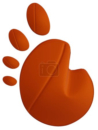 Photo for Isolated of a cute animal paw (3D Rendering) - Royalty Free Image