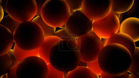 Foto de Pila de bola roja caliente superpuesta (representación 3D) - Imagen libre de derechos