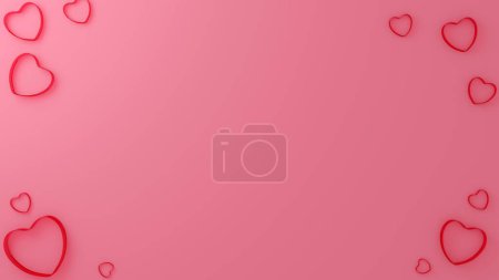 Foto de Esquema del corazón y su sombra sobre fondo rosa (3D Rendering) - Imagen libre de derechos