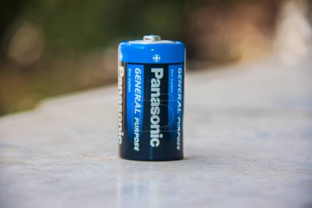 Photo for Illustrative Editorial branded photography, Panasonic Zink Carbon Battery shot, photo is selective focus with shallow depth of field, taken at Cairo Egypt on 14 March 2024 - Royalty Free Image
