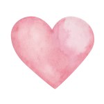 Watercolor illustration of hand painted pink heart with gradient isolated on white. Clip art design element for birthday postcard, wedding invitation, packaging paper. Love card for Valentine's Day
