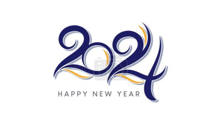 Illustration for 2024, happy new year 2024, new year celebration 2024, happy new year. Welcome 2024. design with a modern look. new year celebration design - Royalty Free Image