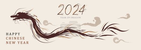 Ilustración de 2024, año nuevo. celebración del año nuevo chino, año nuevo dragón. cultura china. feliz año nuevo chino 2024 - Imagen libre de derechos