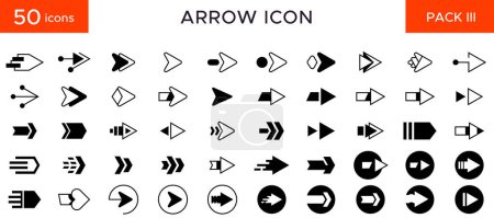 Illustration for Arrow icon pack - arrow icons are simple outline and solid stylized and different from the usual arrows. icon element for web - Royalty Free Image