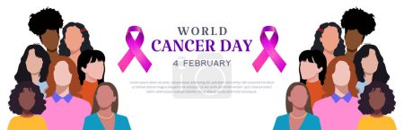 Foto de Diseño vectorial que conmemora el día mundial del cáncer. 4 de febrero día mundial del cáncer. sensibilización y prevención del cáncer. día internacional del cáncer. - Imagen libre de derechos