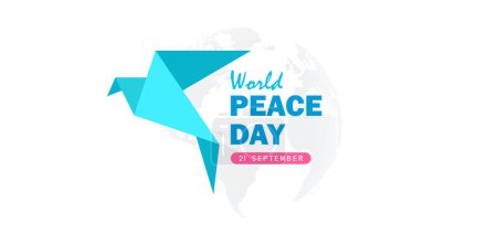 Illustration for World peace day - 21 september. peace day celebration with abstract dove design ornament - Royalty Free Image
