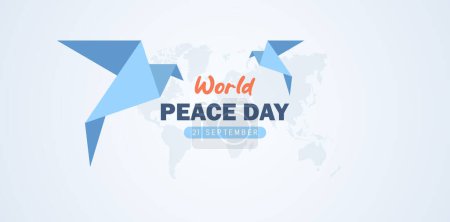 Foto de Día mundial de la paz - 21 de septiembre. celebración del día de la paz con adorno abstracto de diseño de paloma - Imagen libre de derechos