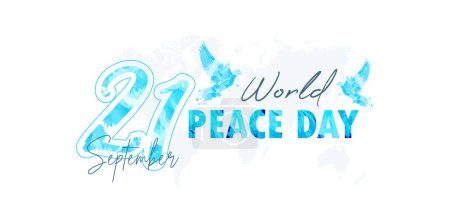 Ilustración de Día mundial de la paz - 21 de septiembre. celebración del día de la paz con adorno abstracto de diseño de paloma - Imagen libre de derechos