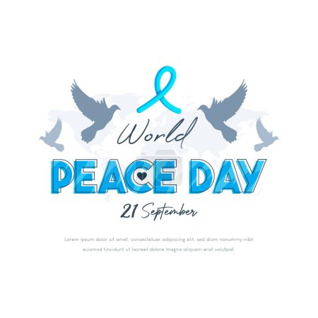 Foto de Día mundial de la paz - 21 de septiembre. celebración del día de la paz con adorno abstracto de diseño de paloma - Imagen libre de derechos
