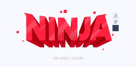 Téléchargez les illustrations : Vecteur d'effet de texte - texte ninja, style d'écriture et texte - en licence libre de droit