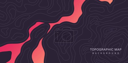 Ilustración de Fondo de estilo de mapa topográfico abstracto - líneas de círculo onduladas, líneas de onda abstracta fondo texturizado. textura de la línea de contorno del suelo - Imagen libre de derechos