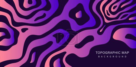 Illustration for Abstract topographical map style background - wavy circle lines, abstract wave lines textured background. ground contour line texture - Royalty Free Image