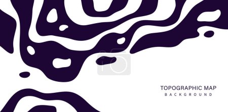 Illustration for Abstract topographical map style background - wavy circle lines, abstract wave lines textured background. ground contour line texture - Royalty Free Image