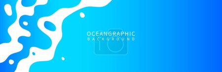 Ilustración de Fondo oceánico - fondo abstracto de estilo de flujo de agua - líneas forman flujo de agua ondulado, ondas de agua abstractas fondo texturizado. celebración del día del océano - Imagen libre de derechos
