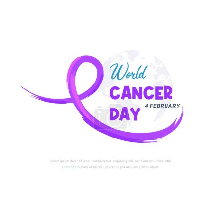 Foto de Diseño vectorial que conmemora el día mundial del cáncer. 4 de febrero día mundial del cáncer. sensibilización y prevención del cáncer. día internacional del cáncer. - Imagen libre de derechos